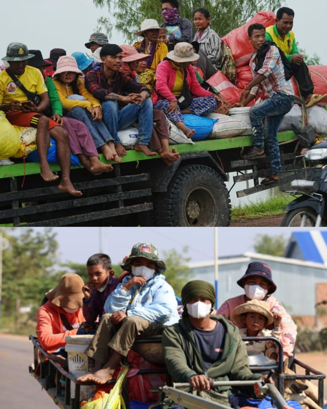 Cambodians Fleeing Border